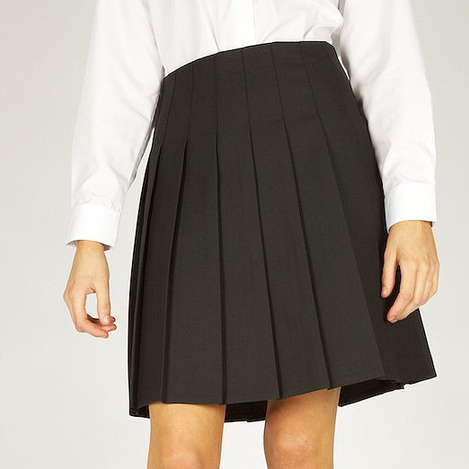 Trutex Girls Stitch Down Pleat Skirt Black – Crested School Wear