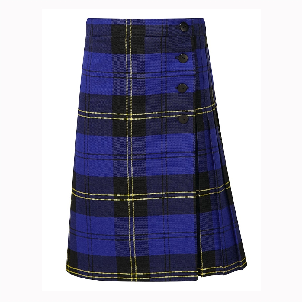 royal blue tartan school pinafore