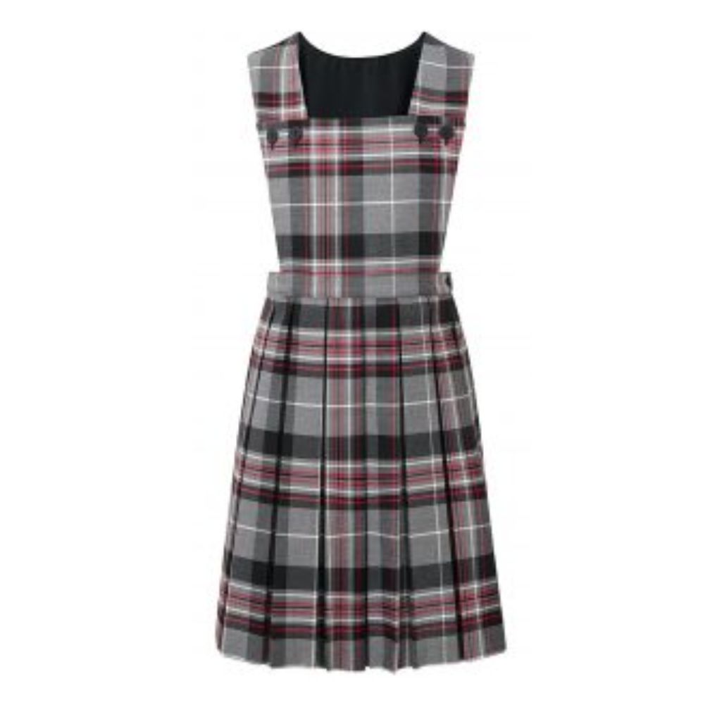 Prestwick Tartan Grey Pinafore – Crested School Wear