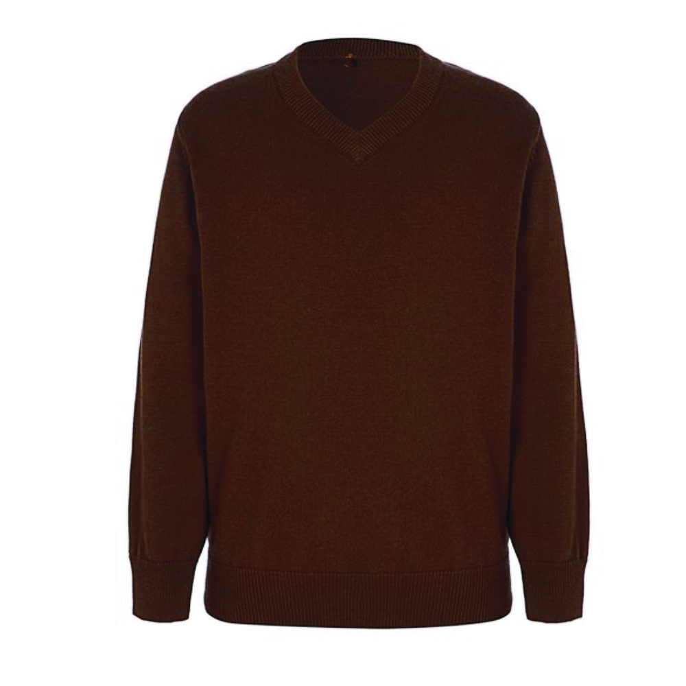 Knitted Brown Jumper Crested School Wear