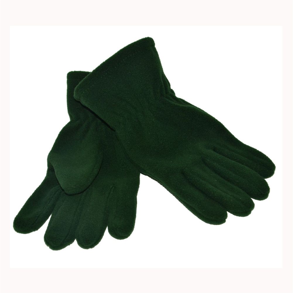Bottle Green Fleece Gloves Crested School Wear
