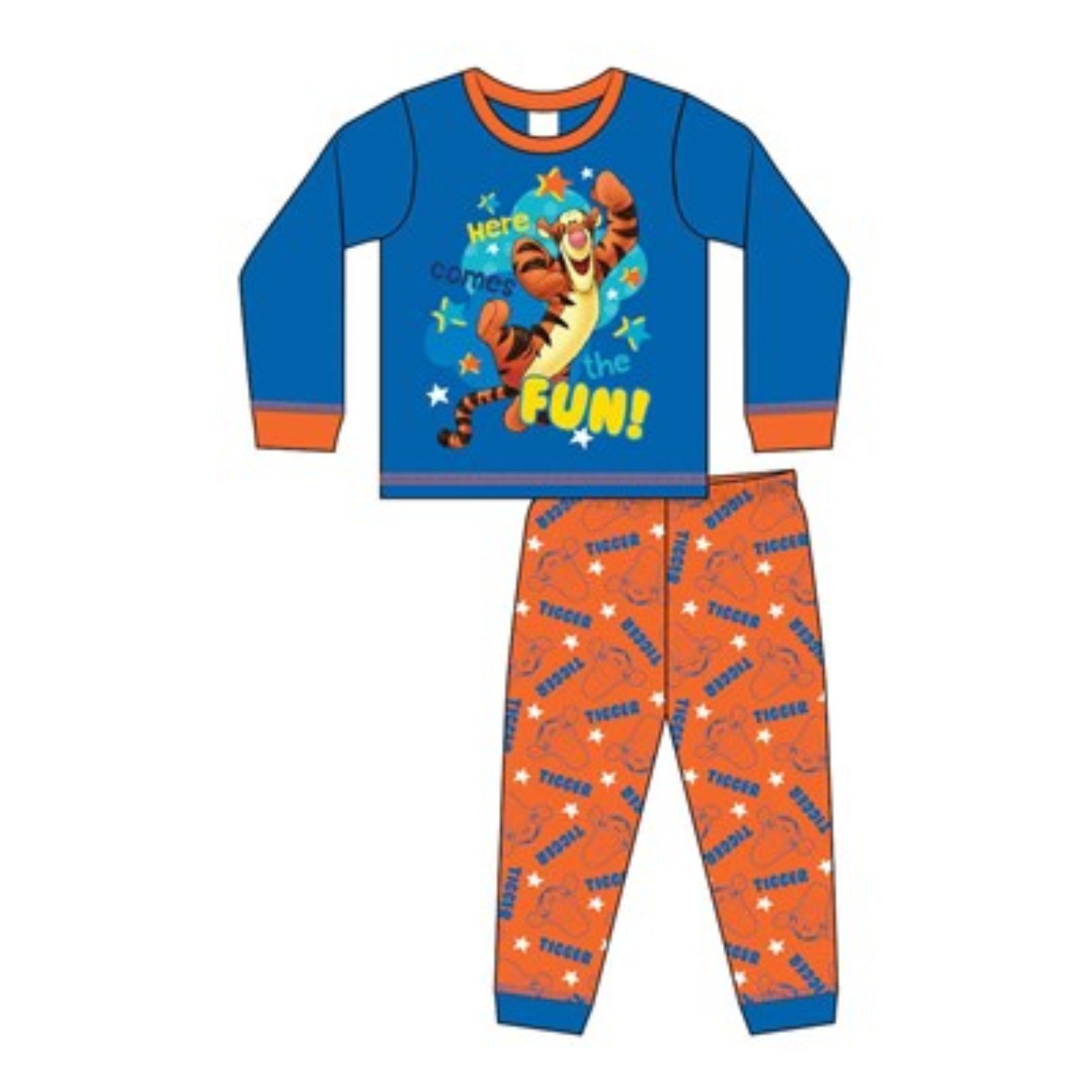 Boys Tiger Here comes the Fun Pyjamas Crested School Wear